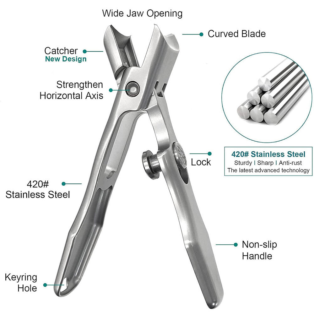 New Ultra Sharp Nail Clippers Steel Wide Jaw Opening anti Splash Portable US