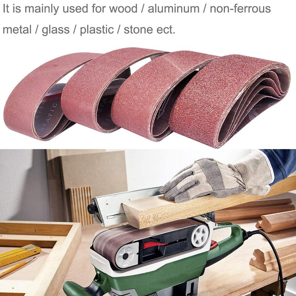 20PCS Belt Sander Sandpaper 3X21 Sanding Belts 40 60 80 120 150 240 400 Grit US