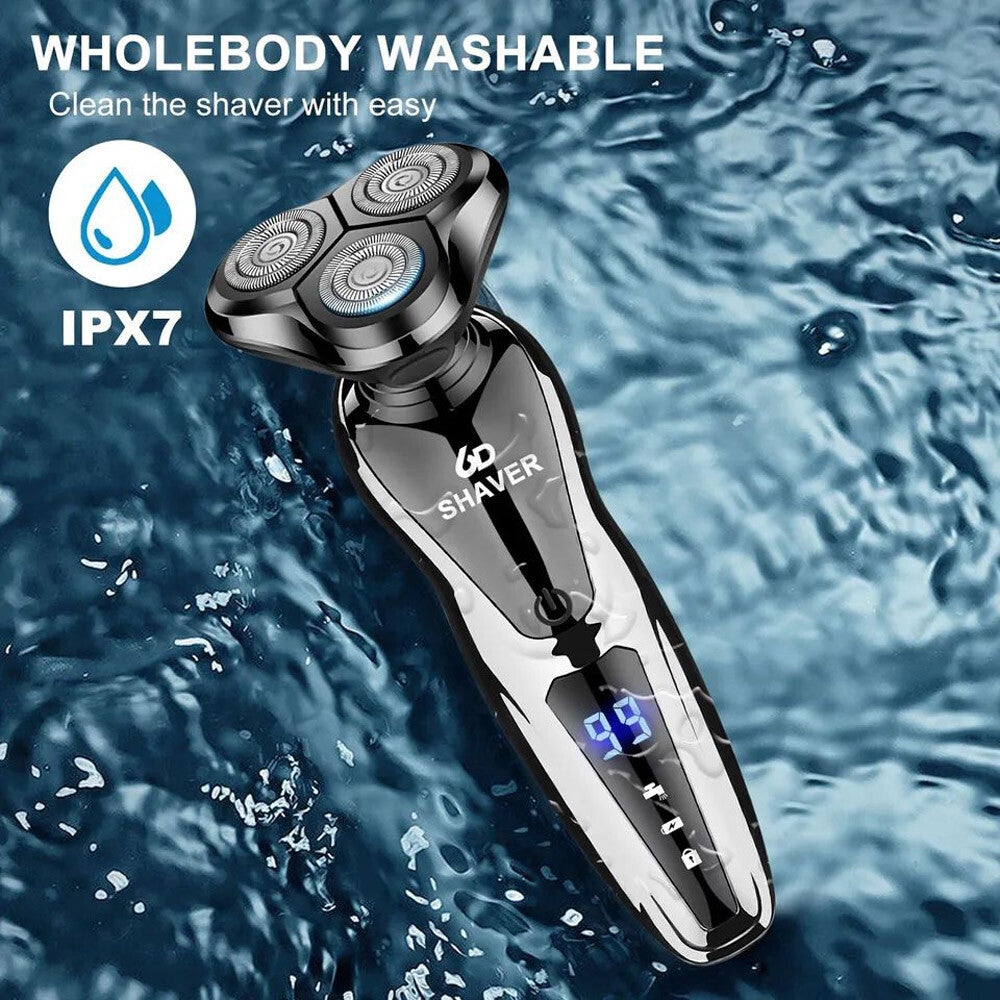 Men Wet/Dry Electric Shaver Trimmer Rotary Razor Beard Shaving USB Rechargeable