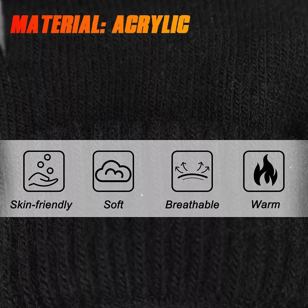 Heated Gloves Electric Rechargeable Battery Hand Warm Windproof Thermal Winter