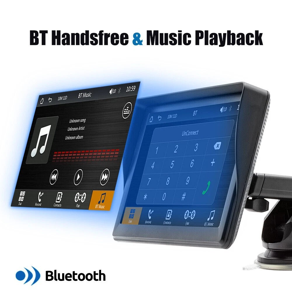 7" Portable Wireless Car Stereo with Carplay Android Auto Play FM & Backup Cam