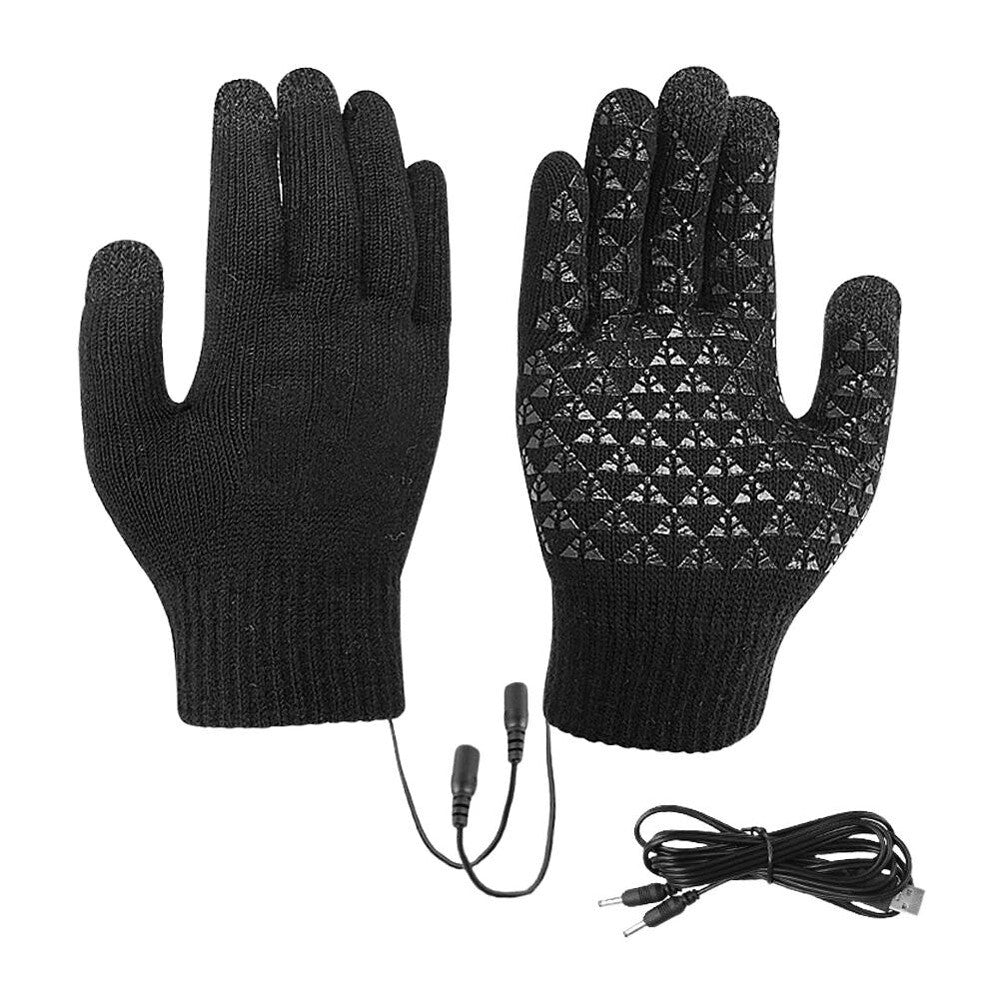 Heated Gloves Electric Rechargeable Battery Hand Warm Windproof Thermal Winter