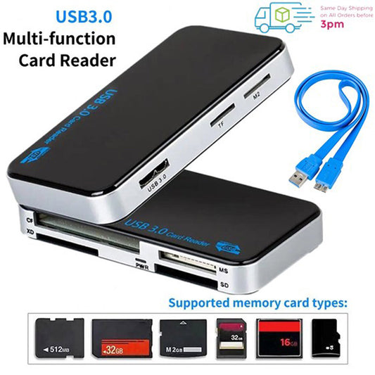 USB 3.0 Memory Card Reader Adapter 5GBPS Fit Cf/Tf/Sd/Micro SD/XD/M2/MS Card Lot