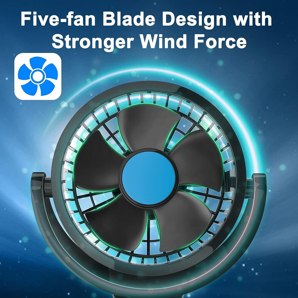 12V Dual Head Car Fan Portable Vehicle Truck 360° Rotatable Auto Cooling Cooler