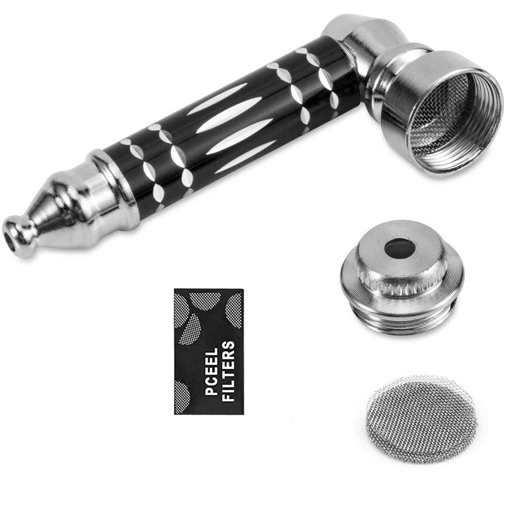 3 1/2" Metal Smoking Pipe W/Lid Tobacco Pipe Metal Hand Pipe Mini Metal Pipe US