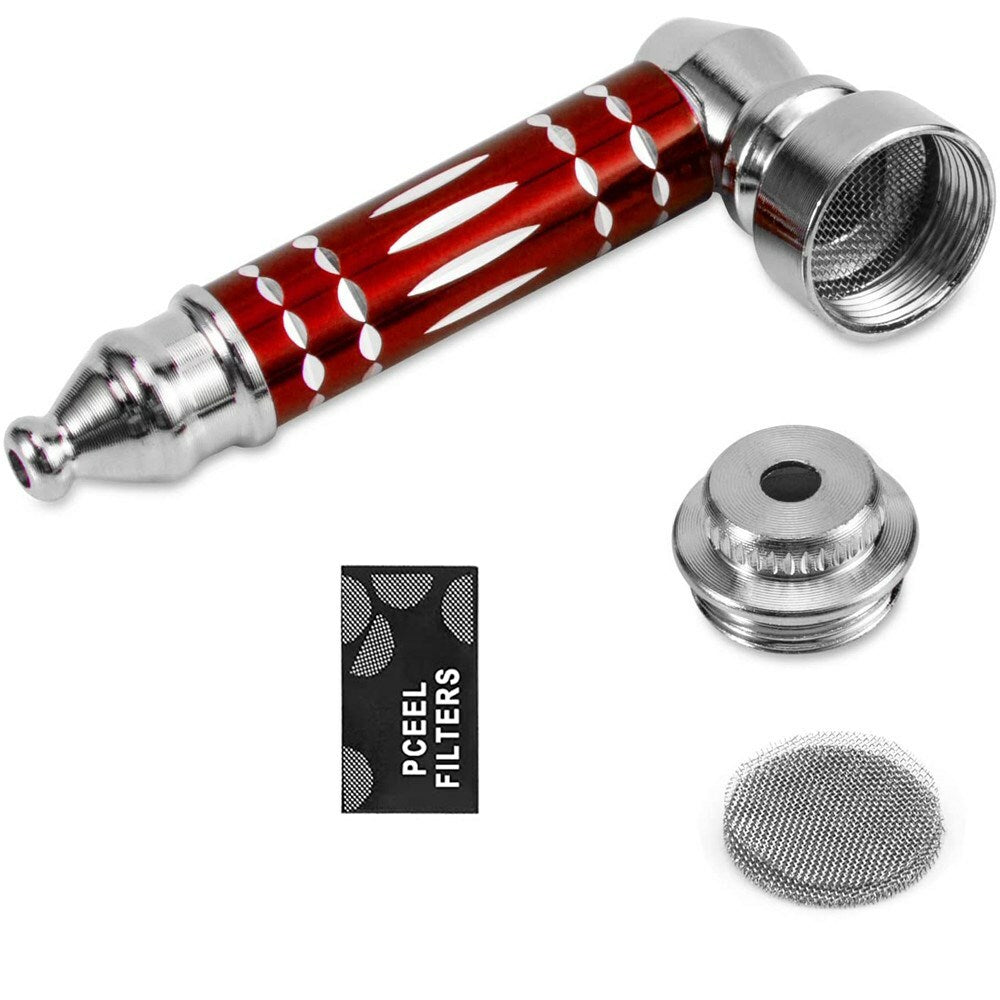 3 1/2" Metal Smoking Pipe W/Lid Tobacco Pipe Metal Hand Pipe Mini Metal Pipe US