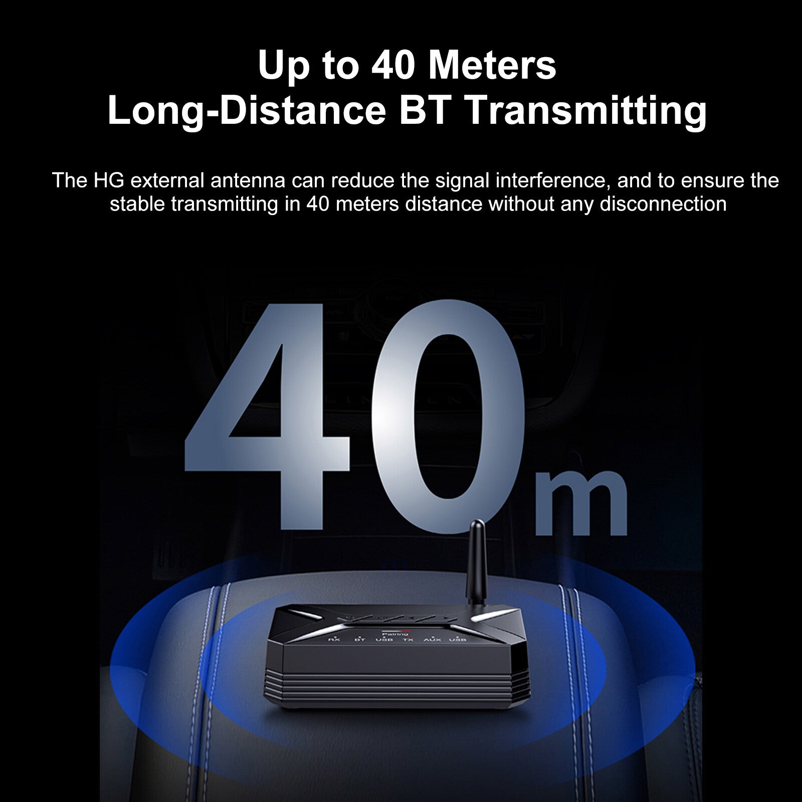 Long Range Bluetooth 5.0 Transmitter Receiver TV Home Car Stereo Audio Adapter