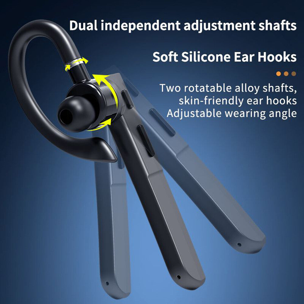 Bluetooth 5.2 Earpiece Wireless Headset Driving Trucker Earbuds Noise Cancelling