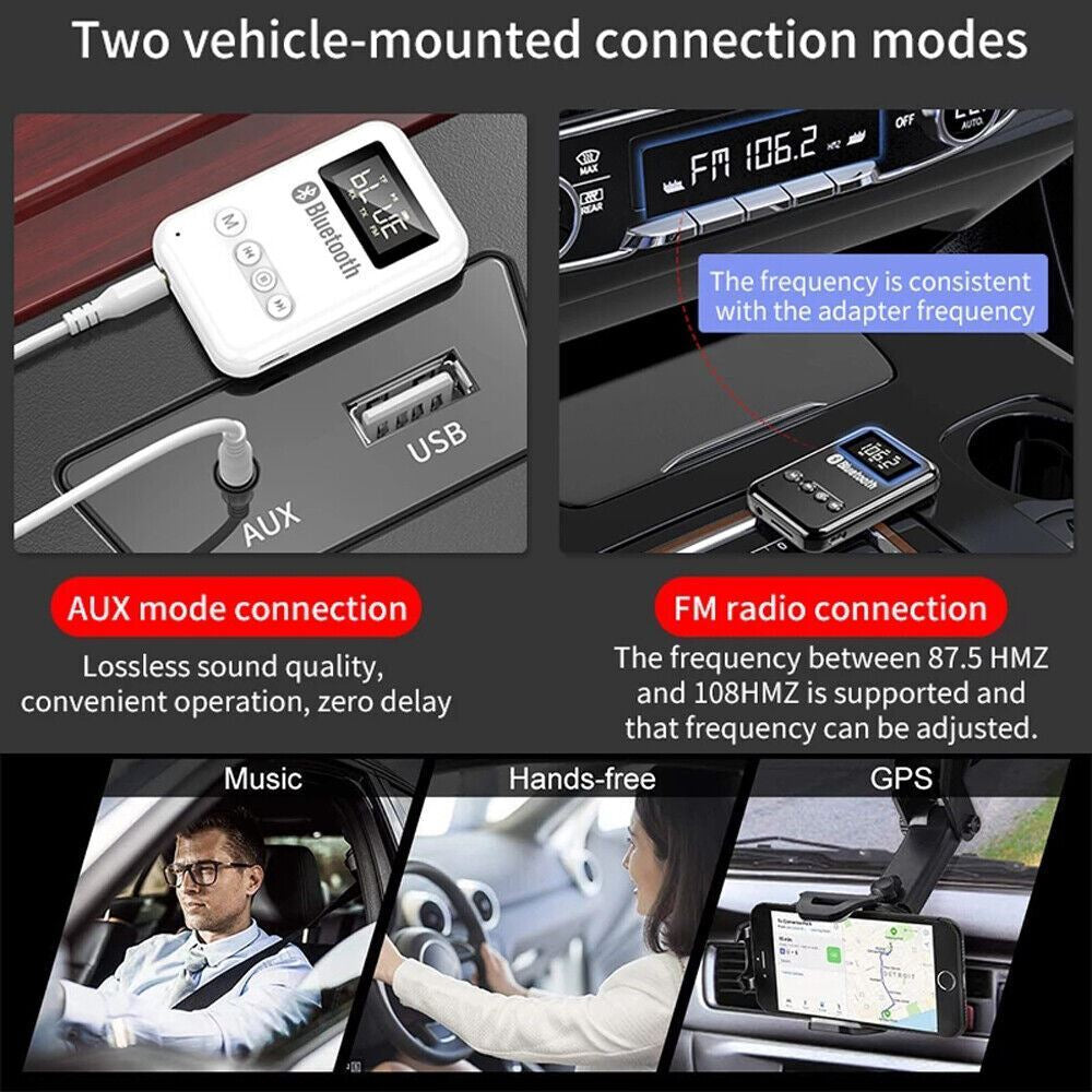 USB Bluetooth 5.0 Transmitter Receiver 4In1 Wireless Audio 3.5Mm Aux Car Adapter