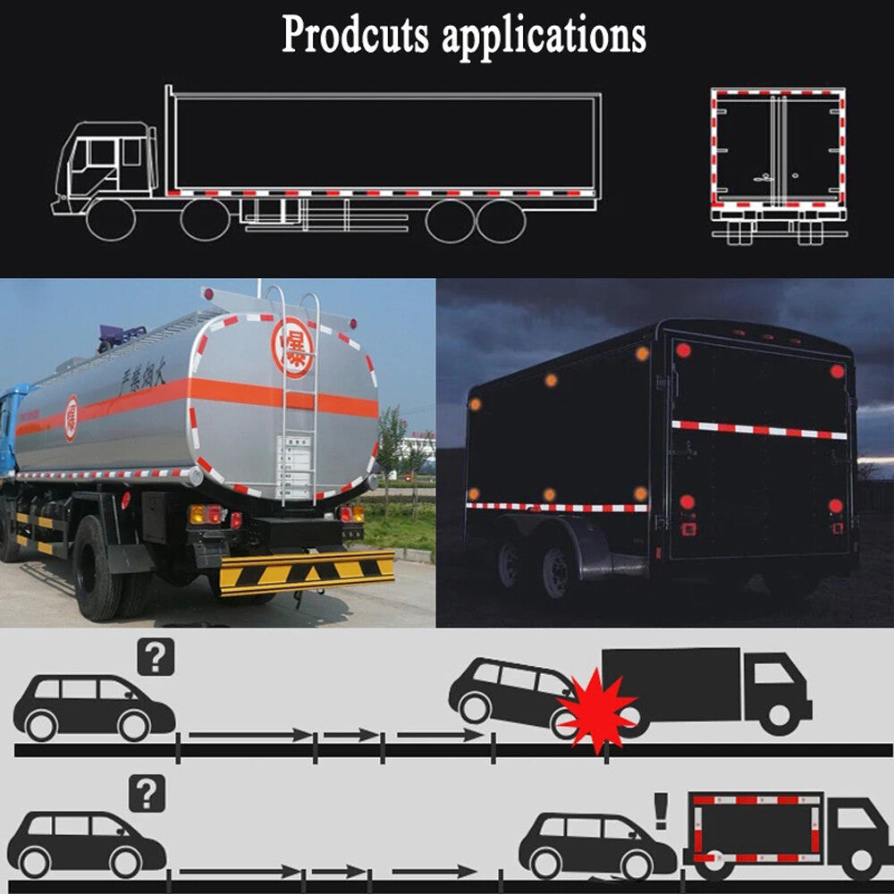 Reflective Trailer Safety Tape Conspicuity Tape Warning Sign Car Truck Red White