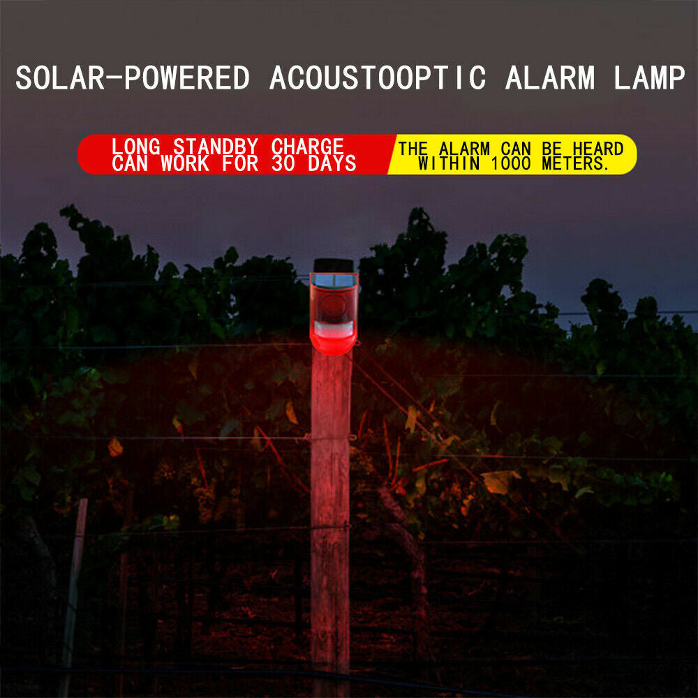 Solar Alarm LED Light Solar Strobe Light Wireless Motion Sensor Detector Outdoor