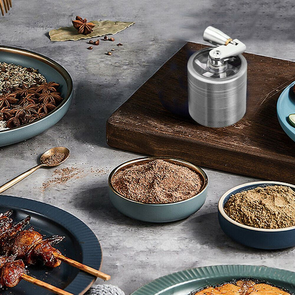 4 PCS Herb Tobacco Grinder Spice Herbal Metal Smoke Crusher Handle Hand Muller