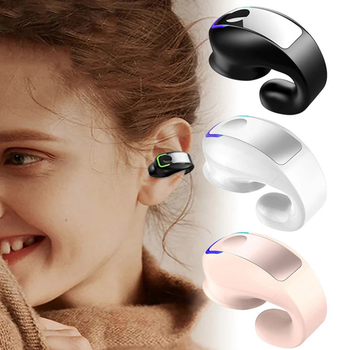 Single Bluetooth 5.3 Wireless Earbuds Ear Clip Open Ear Headphones Sport Headset