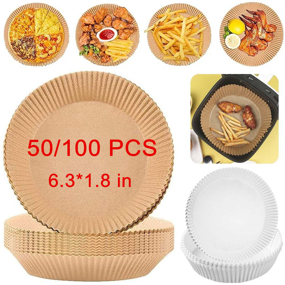 50/100 Air Disposable Paper Liner Fryer Non-Stick Parchment for Baking Roasting