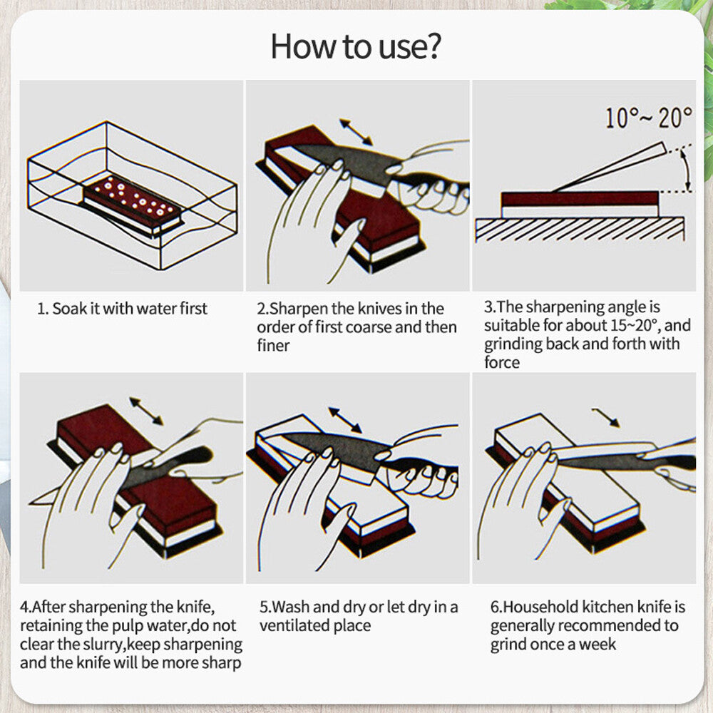 Knife Sharpening Stone Set Professional Whetstone 4 Side Grit 400/1000 3000/8000