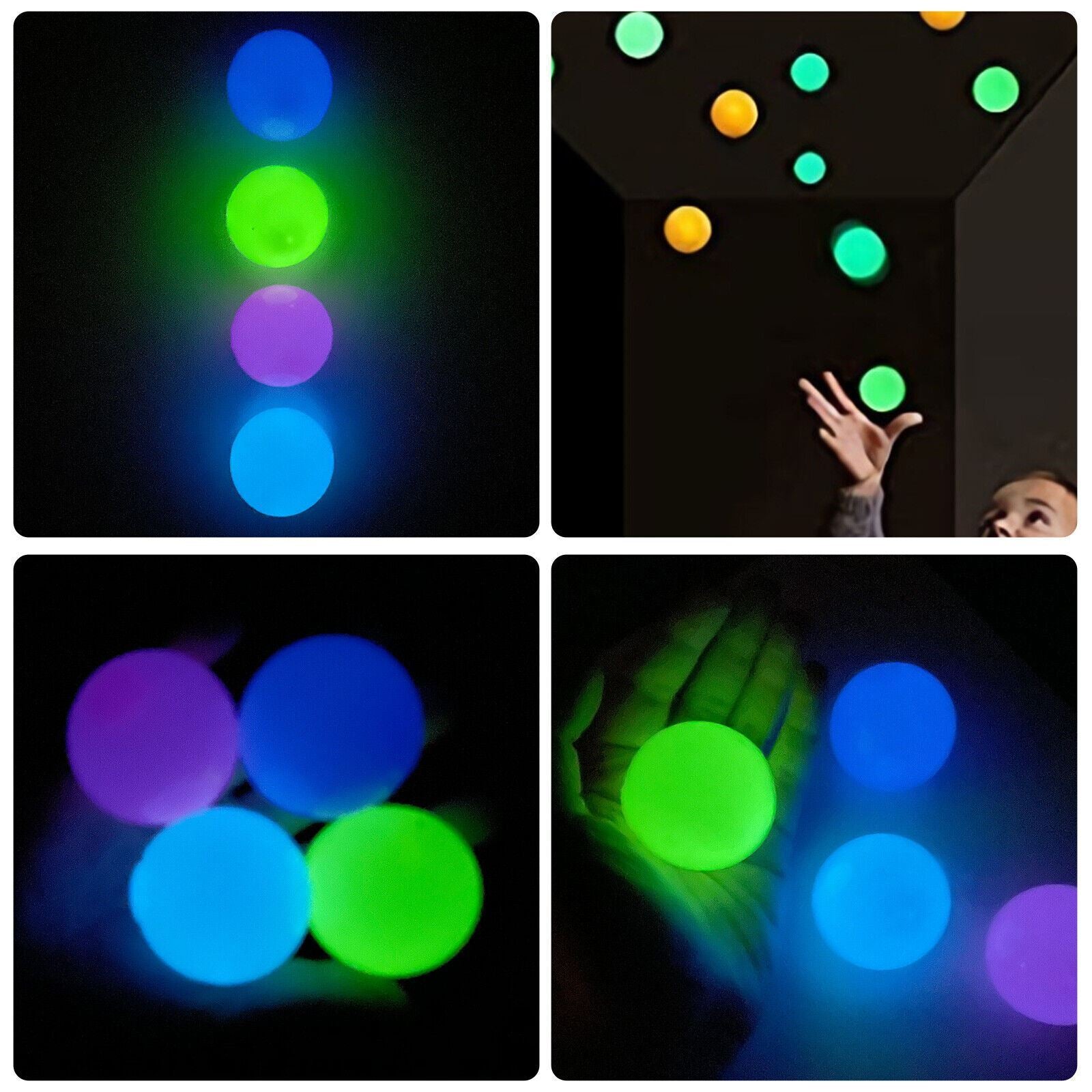 8PCS / 4PCS Sticky Balls Ceiling Stress Relief Stress Kid Luminous Fidget Toy US
