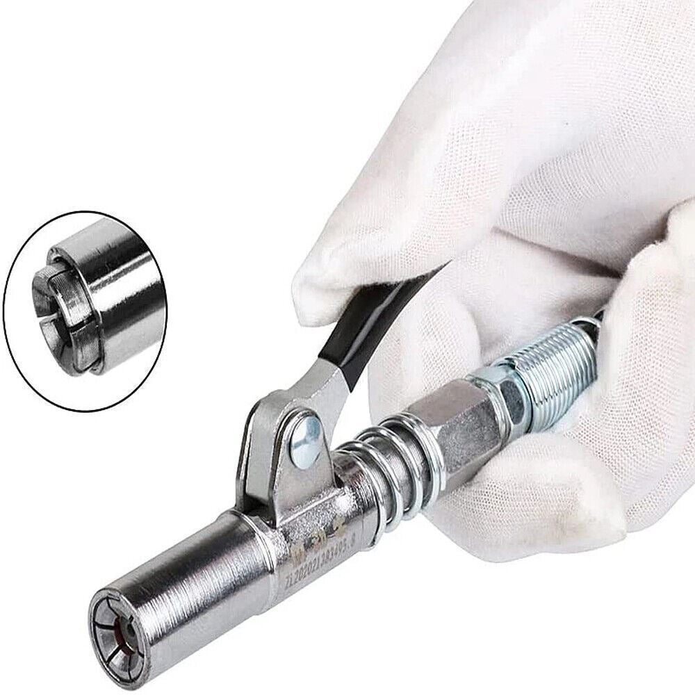 2Packs Grease Gun Coupler High-Pressure Quick Release Lock Oil Injection Nozzles