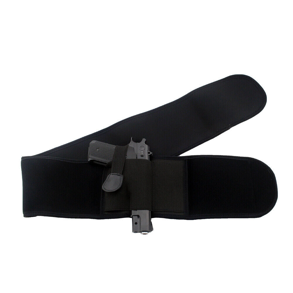 Tactical Belly Gun Holster Belt Concealed Carry Waist Pistol Holder Magazine Bag