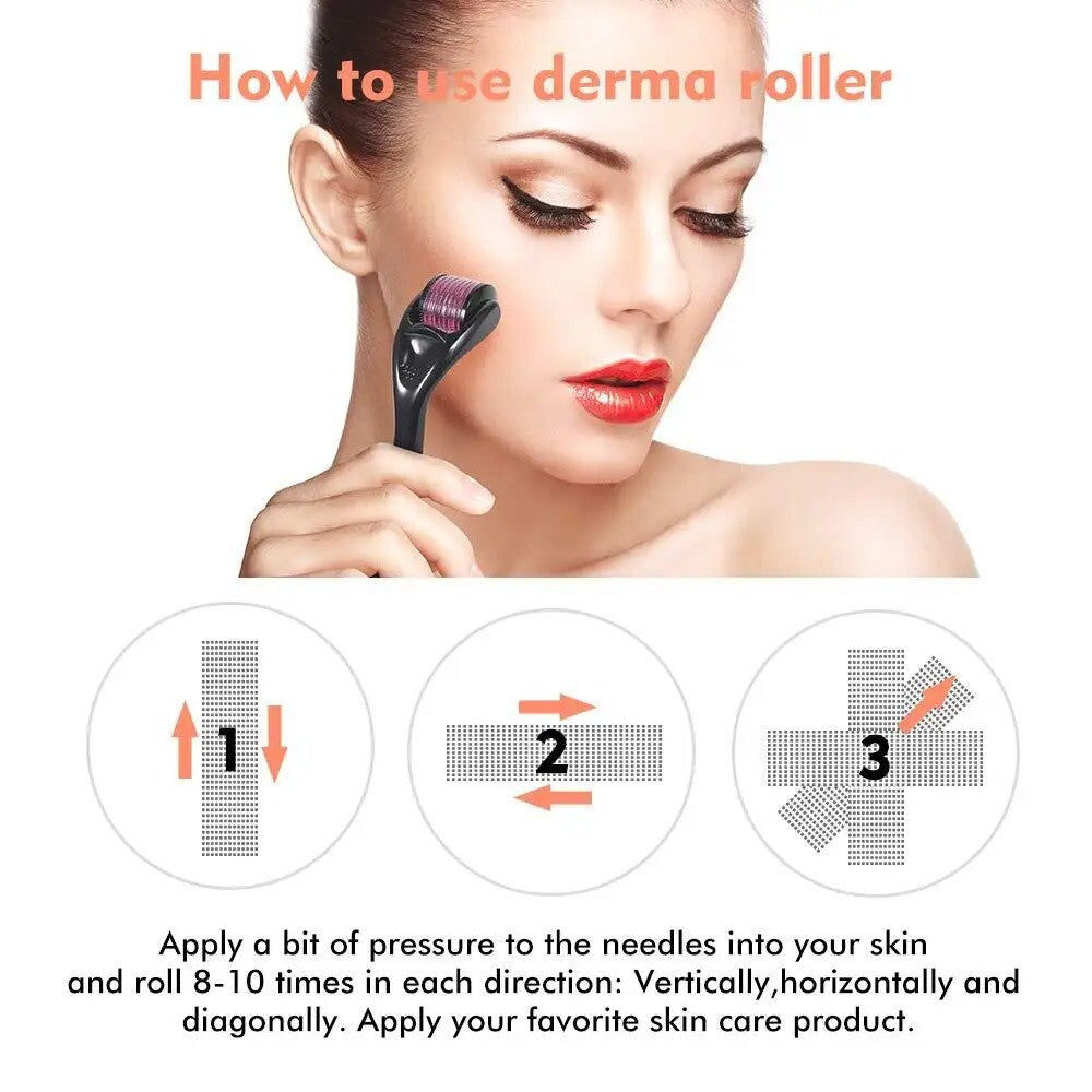 3 Pairs Derma Roller - 0.25Mm & 0.50Mm & 1.50Mm / 540 Scar Titanium Microneedle