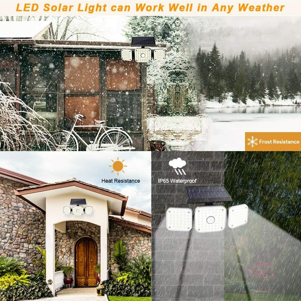 112 LED Solar Lamp Motion Sensor Wall Light Waterproof 3 Modes Garden Porch US