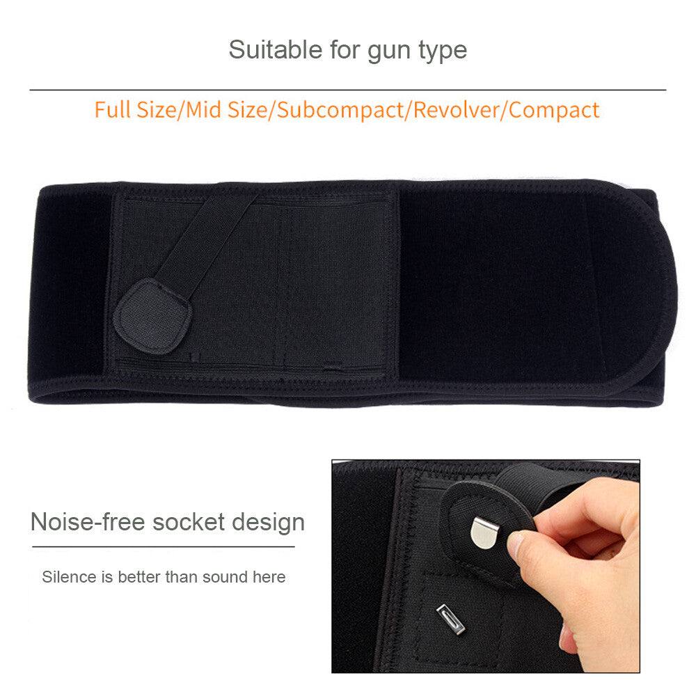 Tactical Belly Gun Holster Belt Concealed Carry Waist Pistol Holder Magazine Bag