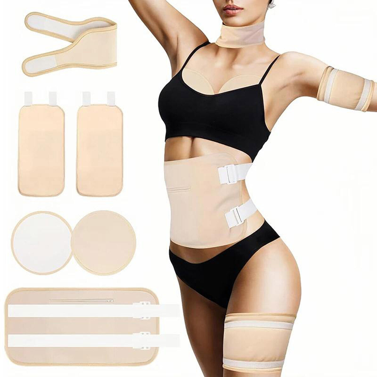 6PCS Castor Oil Pack Wrap Women Reusable Organic Cotton Pack Kit Promote Blood