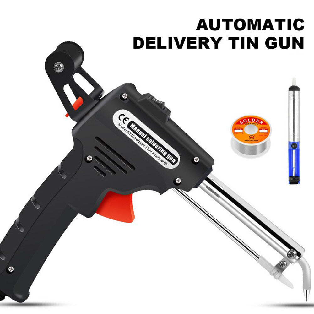 Professional 60W Auto Electric Soldering Iron Gun with FLUX 2% Solder Tin Wire