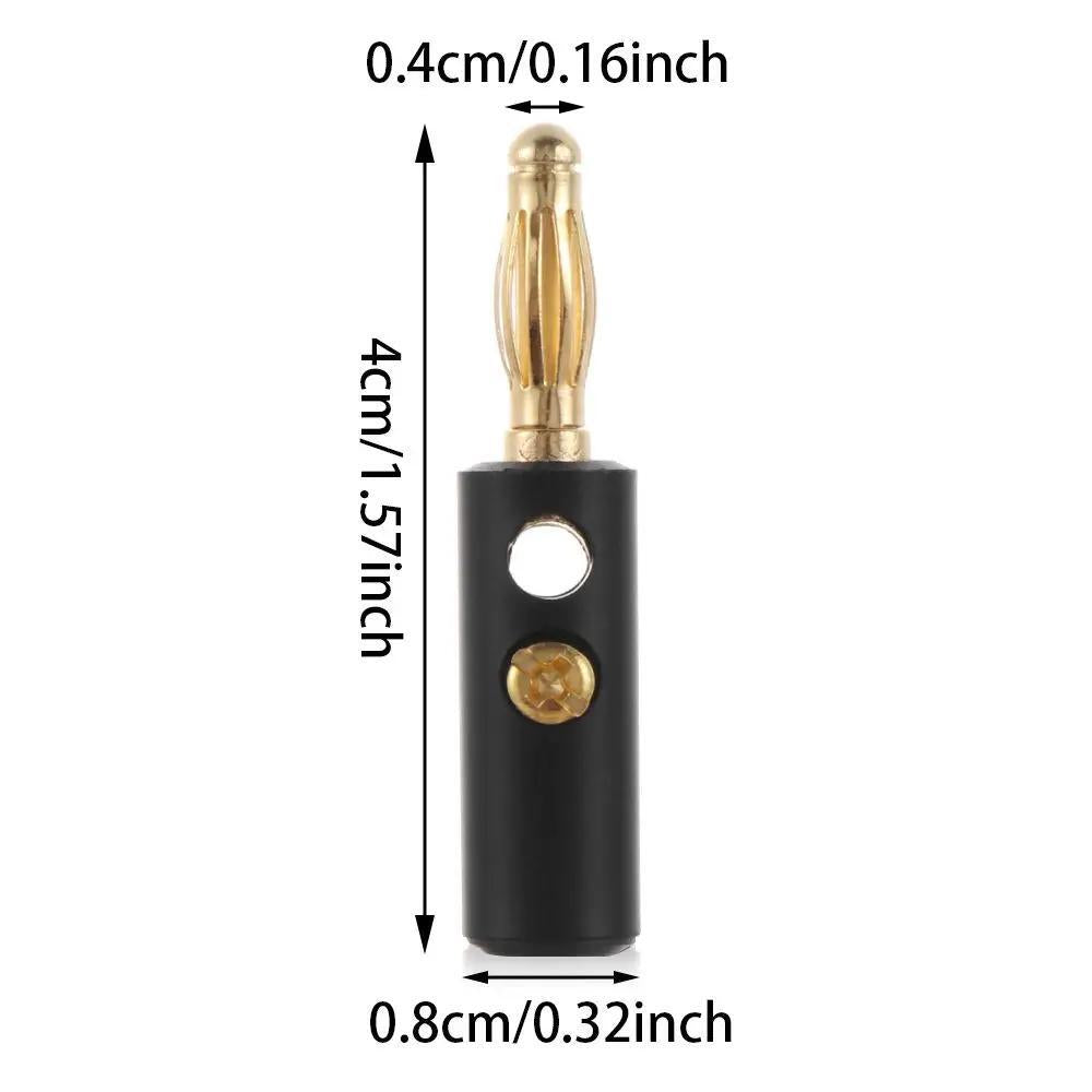 40PCS 4Mm Gold Plated Banana Plugs Audio Jack Speaker Wire Cable Screw Connector