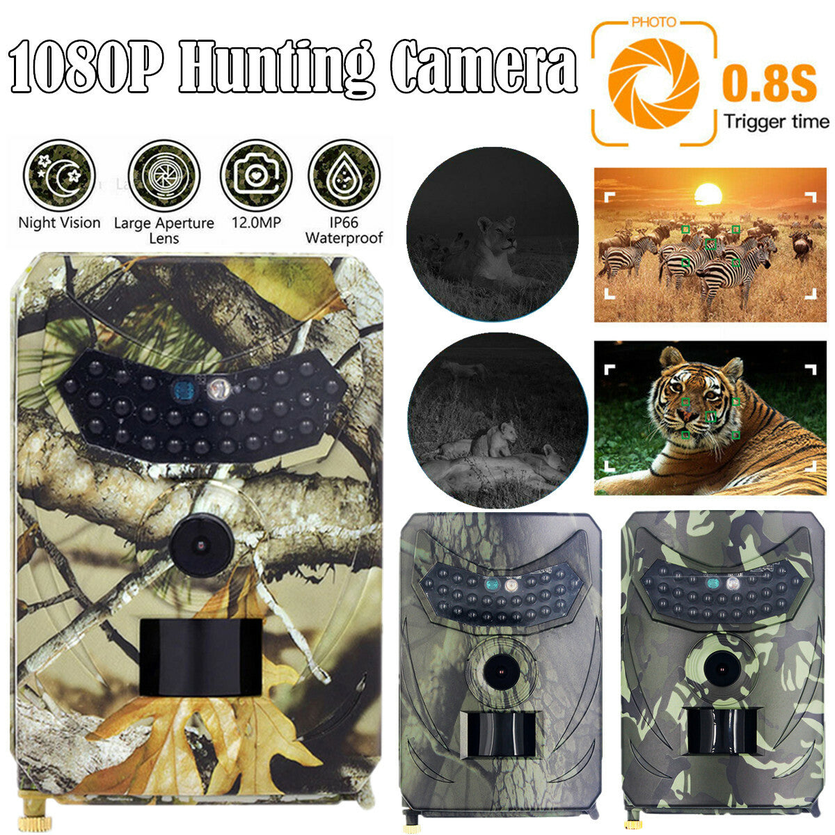 Trail Camera 1080P Hunting Outdoor Wildlife 12MP Scouting Cam Night Vision 2021