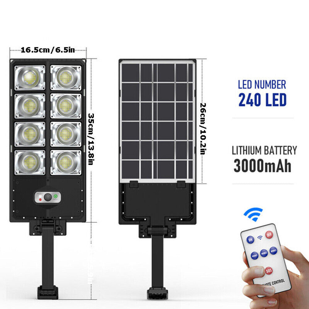 Outdoor Solar Street Light Motion Sensor Commercial Dusk to Dawn Big Road Lamp