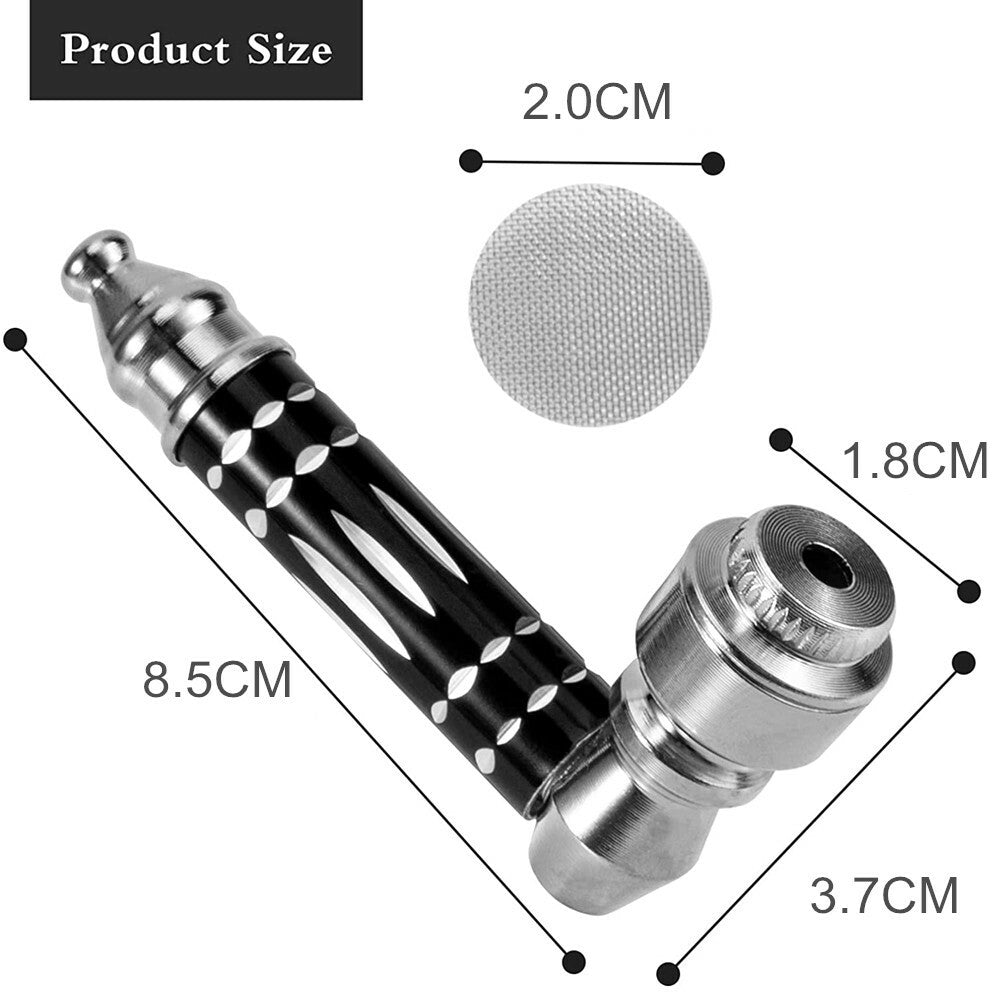 3 1/2" Metal Smoking Pipe W/Lid Tobacco Pipe Metal Hand Pipe Mini Metal Pipe US