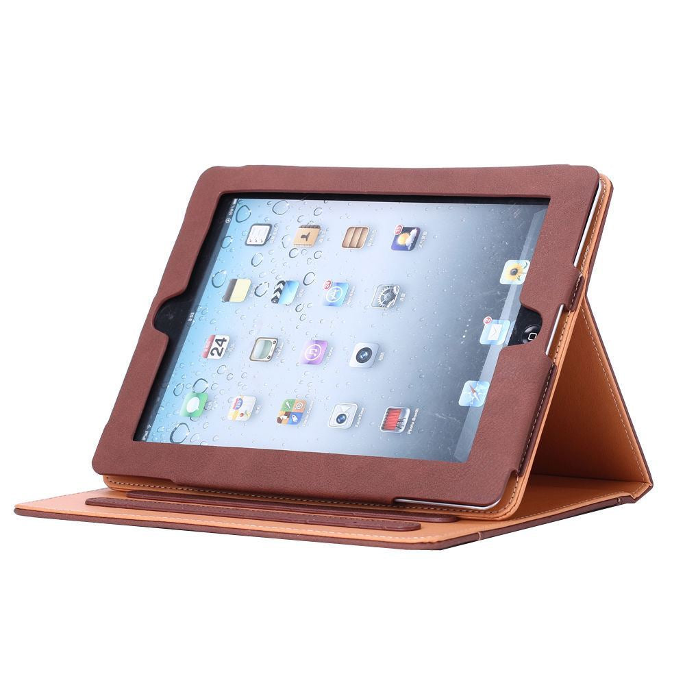New Luxury Classic Soft Leather Smart Auto Sleep Wake Stand Case for Apple Ipad