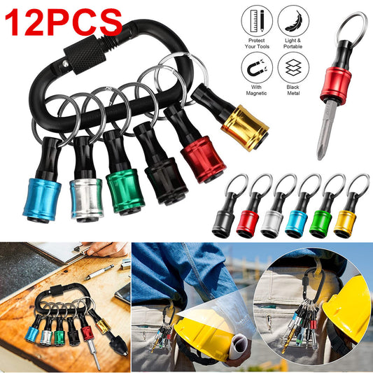 12PCS Keychain 1/4" Hex Shank Quick Release Screwdriver Drill Bit Holder Bit Set
