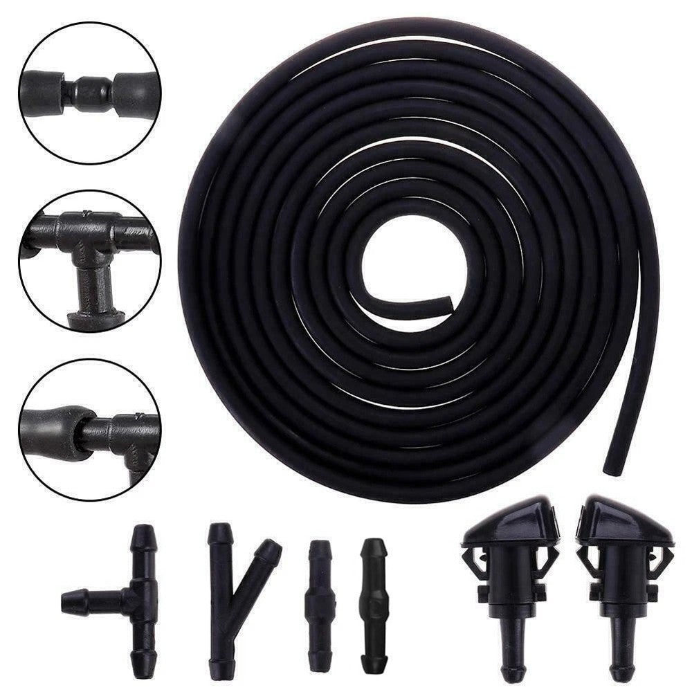 Universal Car Spray Jet Kit Fluid Hose Windshield Wiper Washer Squirter Nozzle