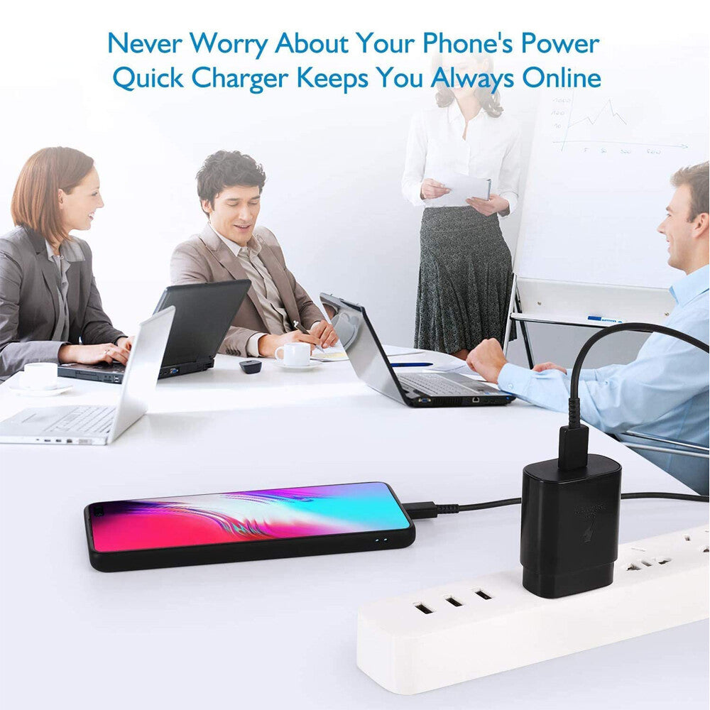 25W Type USB-C Super Fast Wall Charger + 6FT Cable for Samsung Galaxy S20 S21 5G
