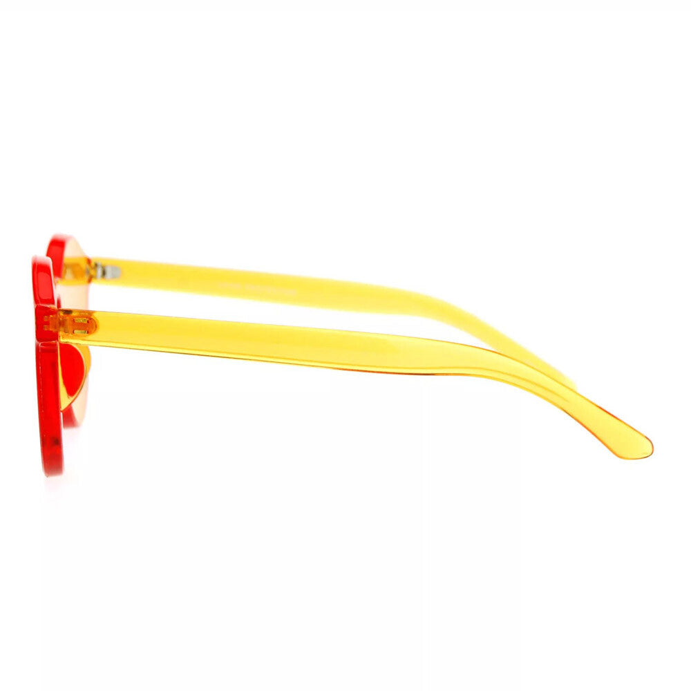 UV400 Rimless Flat Lens Sunglasses One Thick Translucent round Lens Frame US Top