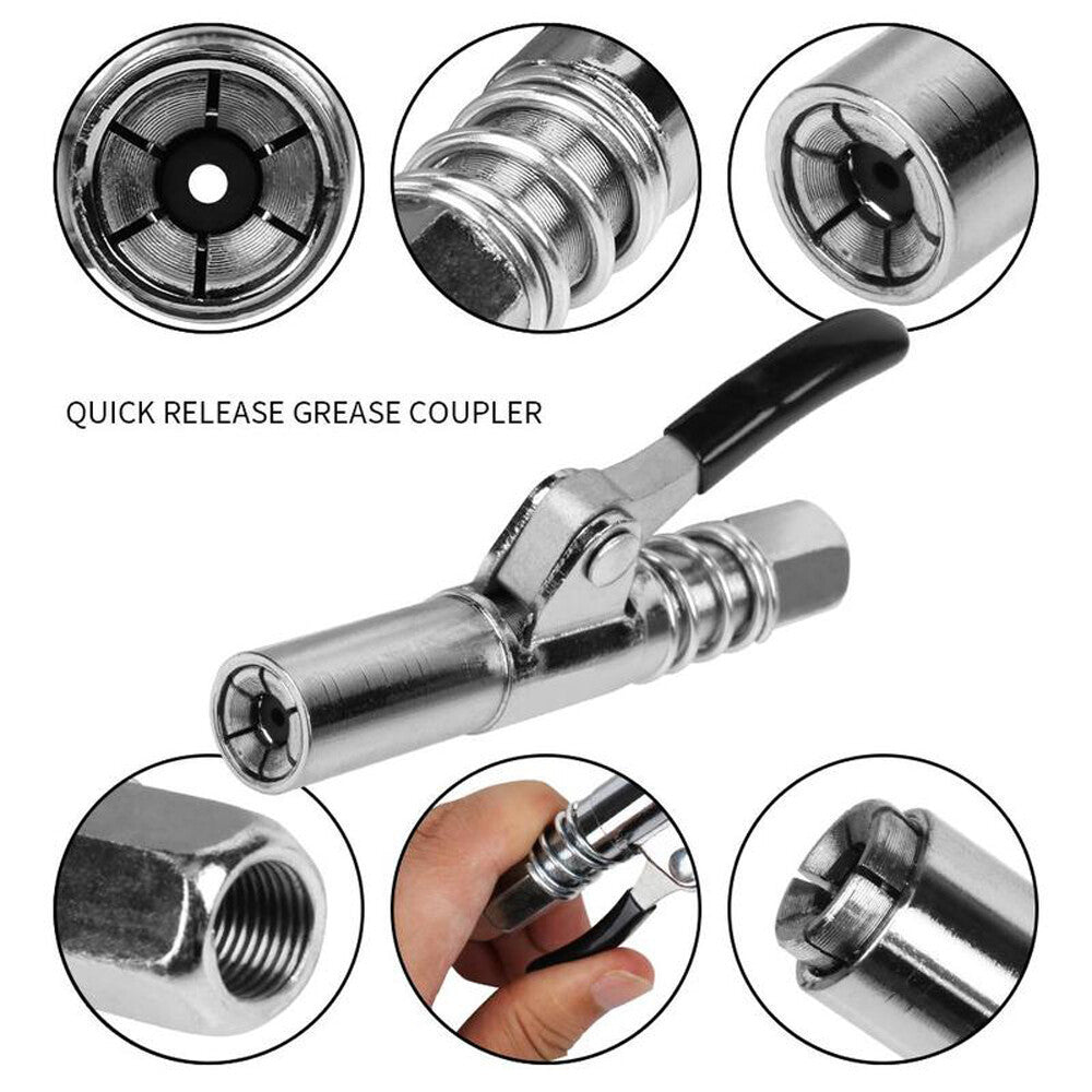 10000PSI Grease Gun Coupler Quick Release Lock Oil Injection Nozzle Professional