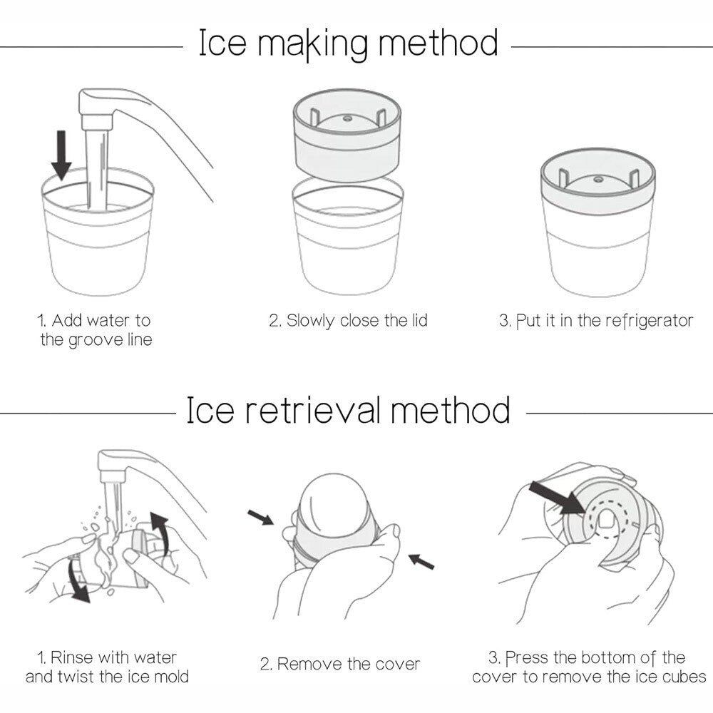 Slow-Melting Stackable Large Ice Cube Mold Maker for Whisky Cocktails Beverage