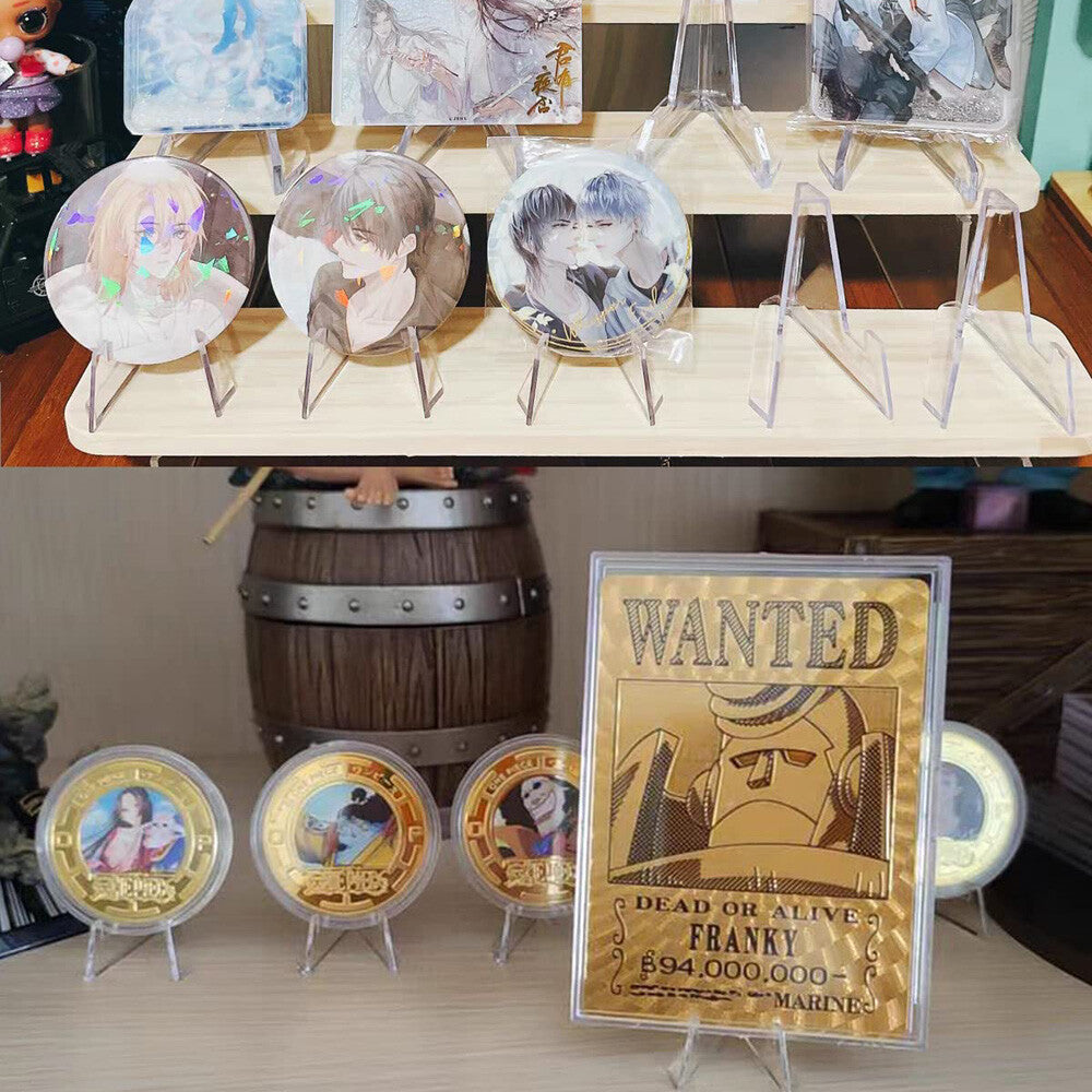 10-50PCS Clear Acrylic Trading Card Stands for Coins Sports Cards Display Holder