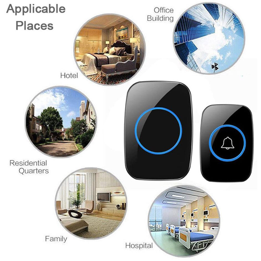 1000FT Wireless Doorbell Waterproof 2 Plugin Receiver Adjustable Volume 38 Chime