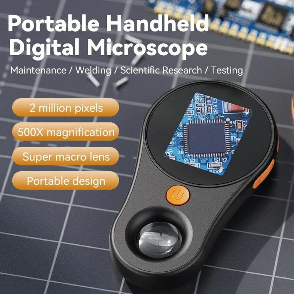 500X Digital Microscope 1080P 2.0Inch Video Coin with Magnifying Glass 8 Leds US