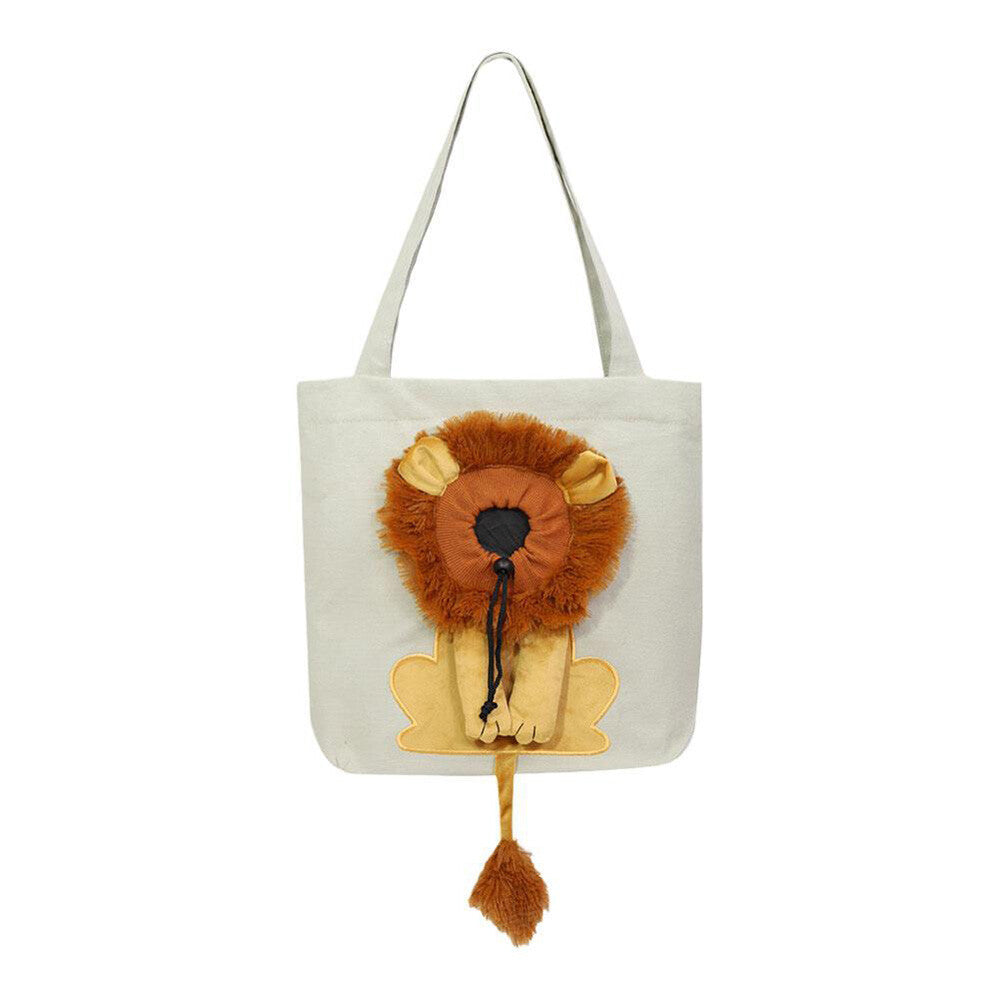 Lion Shaped Shoulder Bag Pet Puppy Dog Cat Carry Bag Travel Tote Shopping Bag US