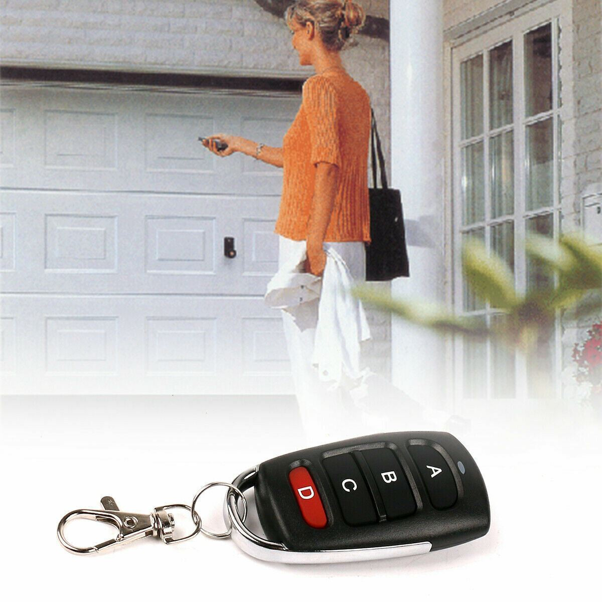 2PCS Universal Garage Door Remote 433Mhz Electric Cloning Control Key Fob Opener