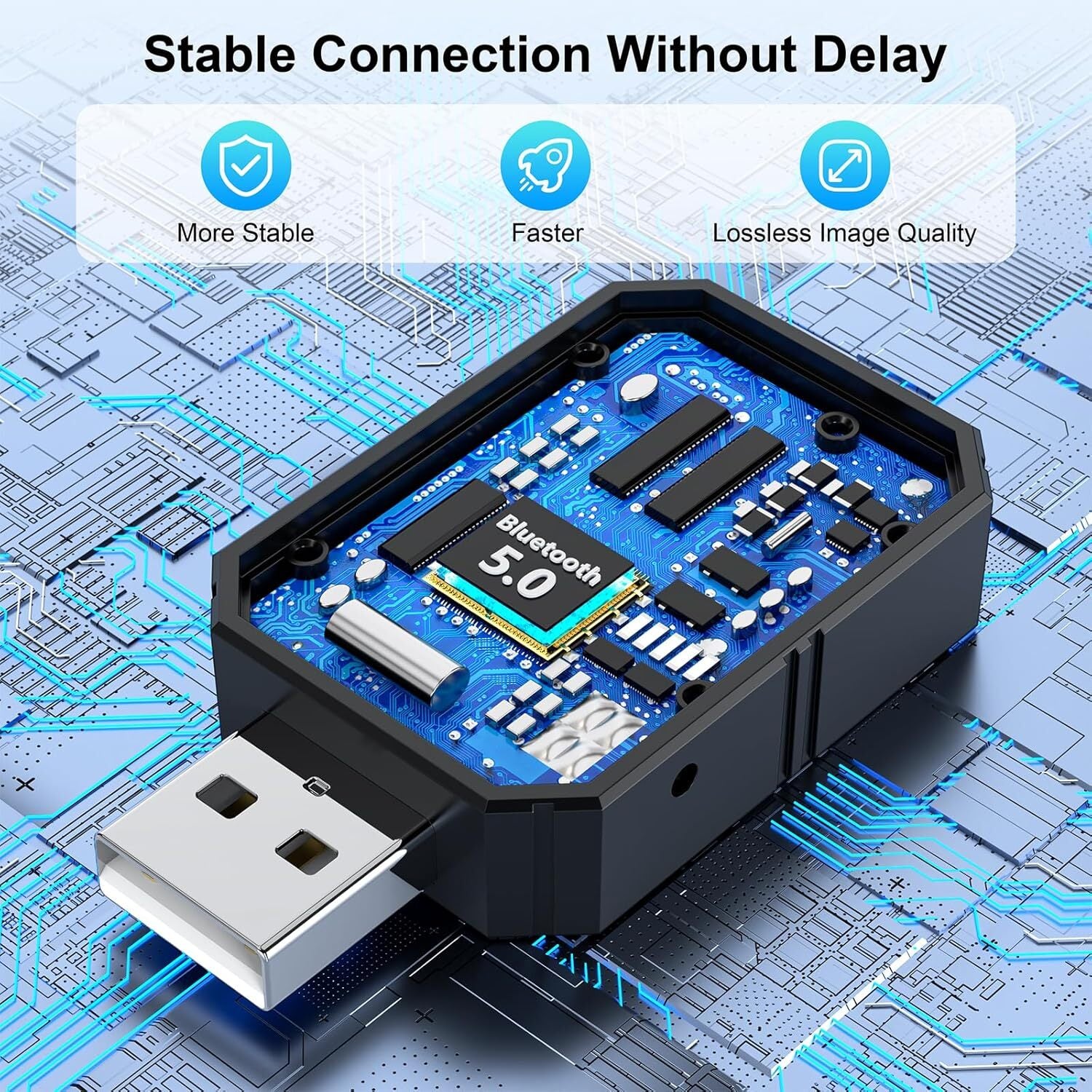 Mini Wireless Carplay Adapter for Apple Plug & Play Low Latency Converts Wired