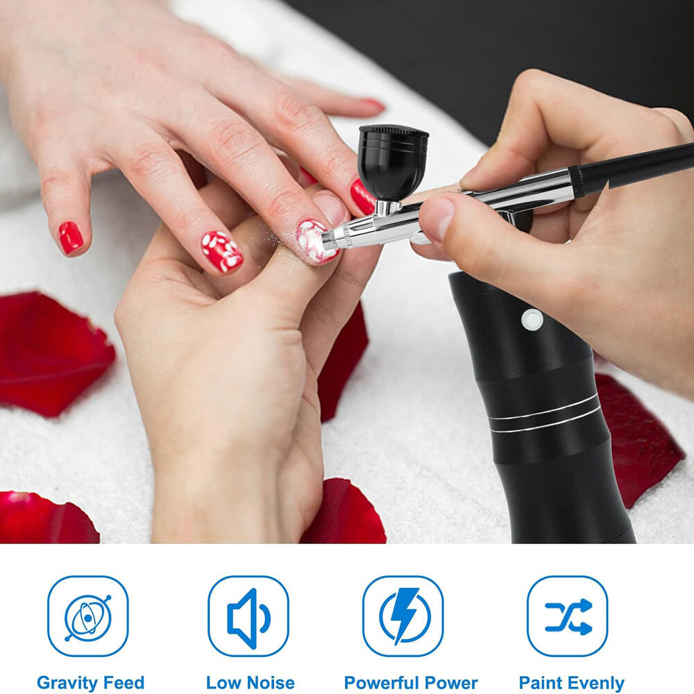 Air Compressor Kit Portable Air-Brush Paint Spray Gun Nail Tattoo Art Airbrush