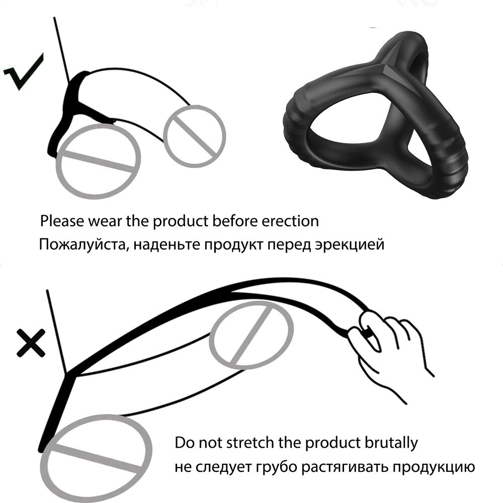 Stronger Erection Silicone Cock Penis Ring Longer Harder Adults Sex Toys for Men