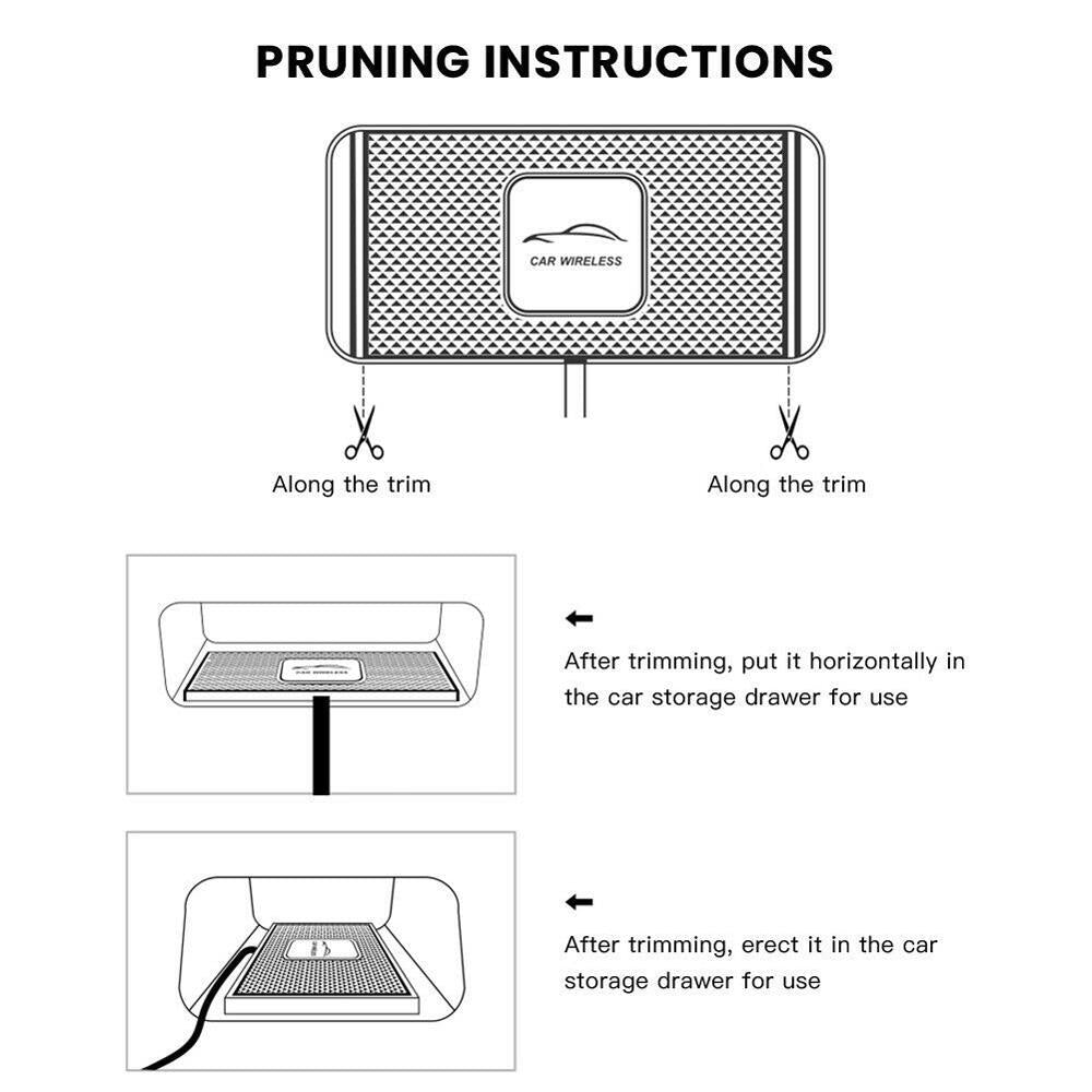 Wireless Car Phone Charger Fast Charging Pad Mat for Iphone 15 Pro Max 13 12 11