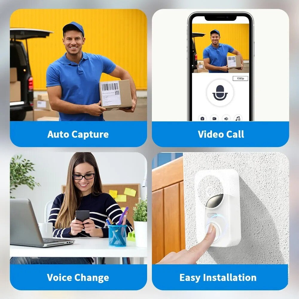 Wifi Wireless Intercom Smart Doorbell Video Security Camera Door Bell Chime USA