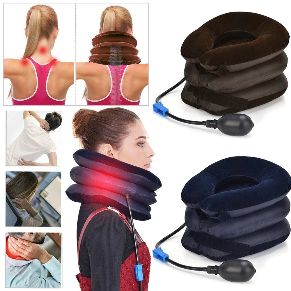 Cervical Neck Traction Device Collar Brace Support Pain Relief Stretcher Therapy