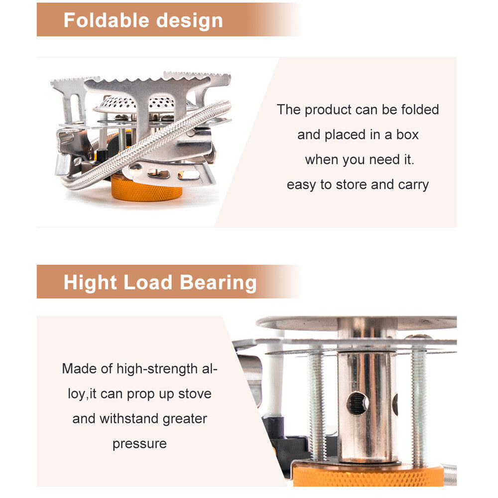 3900W Portable Backpacking Camping Gas Stove with Piezo Ignition Burner Case US